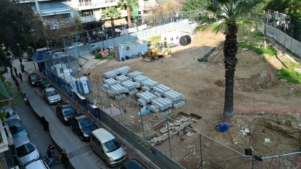 Εργοτάξιο του μετρό στα Εξάρχεια